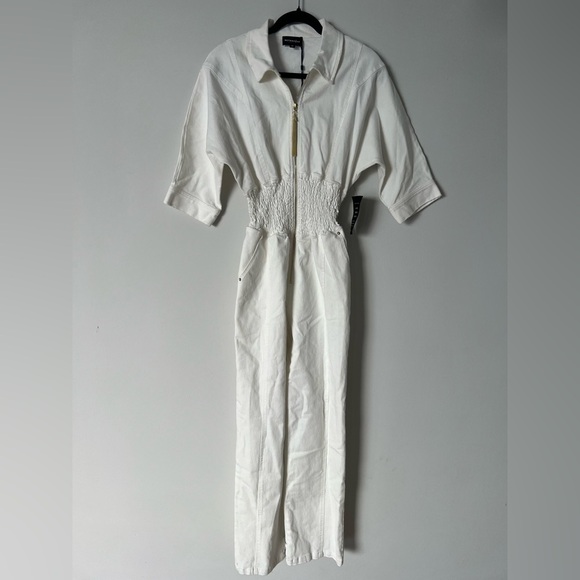 NWT Retrofete Ellis Denim Jumpsuit on Optic White - Picture 12 of 14